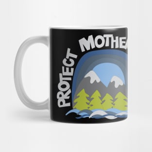 Protect Mother Earth Illustrated Mountain Climate Change Ambassador Mug